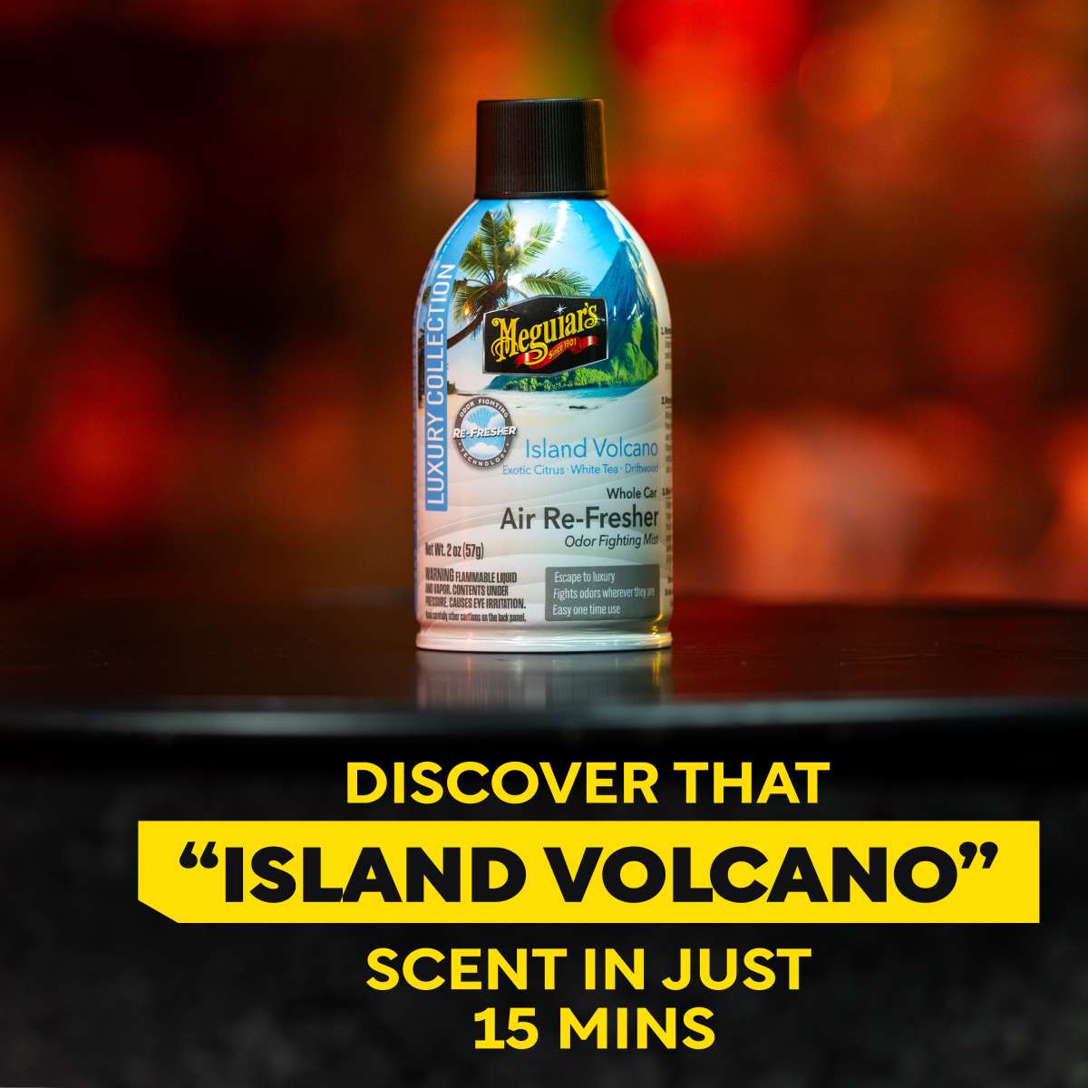 Meguiar's Whole Car Air Re-Fresher Odor Elimiator - Island Volcano